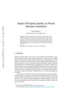 Impact of Corpora Quality on Neural Machine Translation