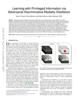 Learning with privileged information via adversarial discriminative
  modality distillation