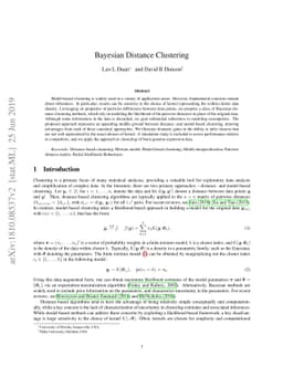 Bayesian Distance Clustering
