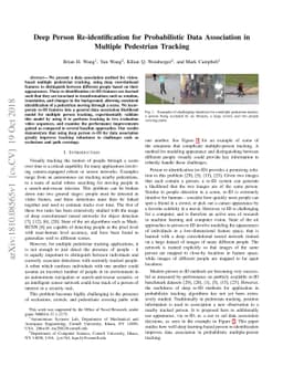 Deep Person Re-identification for Probabilistic Data Association in
  Multiple Pedestrian Tracking