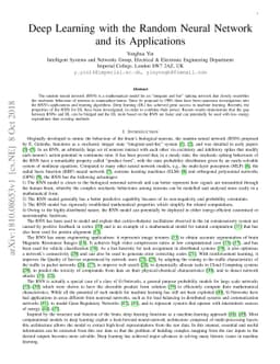 Deep Learning with the Random Neural Network and its Applications