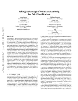 Taking Advantage of Multitask Learning for Fair Classification