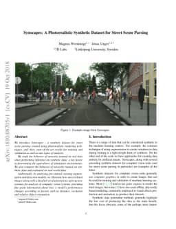 Synscapes: A Photorealistic Synthetic Dataset for Street Scene Parsing