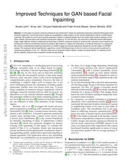 Improved Techniques for GAN based Facial Inpainting