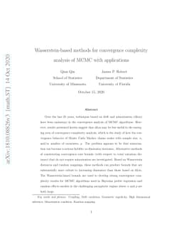 Wasserstein-based methods for convergence complexity analysis of MCMC
  with applications