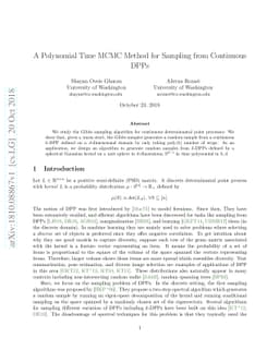 A Polynomial Time MCMC Method for Sampling from Continuous DPPs