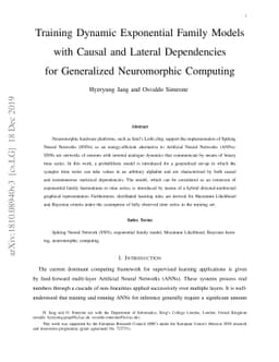 Training Dynamic Exponential Family Models with Causal and Lateral
  Dependencies for Generalized Neuromorphic Computing