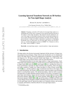Learning Spectral Transform Network on 3D Surface for Non-rigid Shape
  Analysis