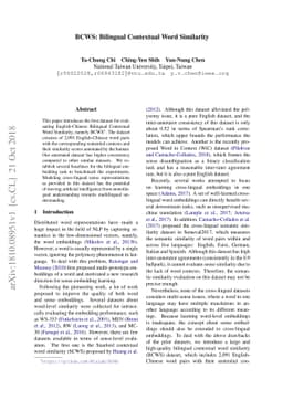 BCWS: Bilingual Contextual Word Similarity
