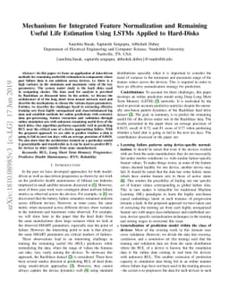 Mechanisms for Integrated Feature Normalization and Remaining Useful
  Life Estimation Using LSTMs Applied to Hard-Disks