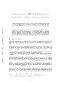 Stochastic Gradient MCMC for State Space Models