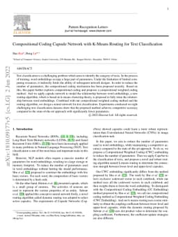 Compositional Coding Capsule Network with K-Means Routing for Text
  Classification