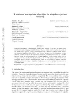 A minimax near-optimal algorithm for adaptive rejection sampling