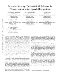Proactive Security: Embedded AI Solution for Violent and Abusive Speech
  Recognition