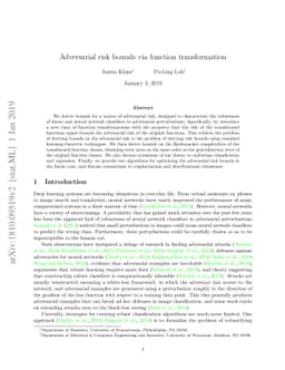 Adversarial Risk Bounds via Function Transformation