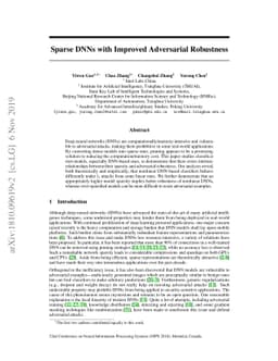 Sparse DNNs with Improved Adversarial Robustness