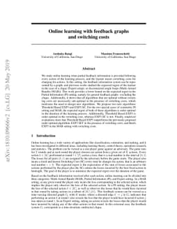 Online learning with feedback graphs and switching costs