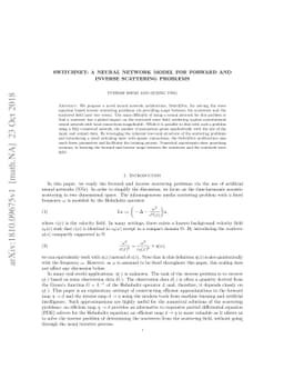 SwitchNet: a neural network model for forward and inverse scattering
  problems