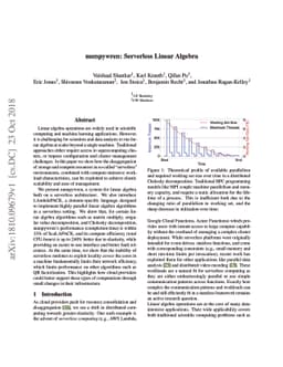 numpywren: serverless linear algebra