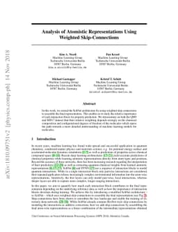 Analysis of Atomistic Representations Using Weighted Skip-Connections