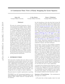A Continuous-Time View of Early Stopping for Least Squares