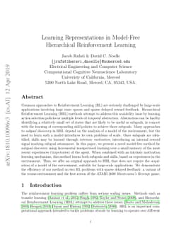 Learning Representations in Model-Free Hierarchical Reinforcement
  Learning