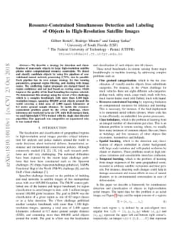 Resource-Constrained Simultaneous Detection and Labeling of Objects in
  High-Resolution Satellite Images