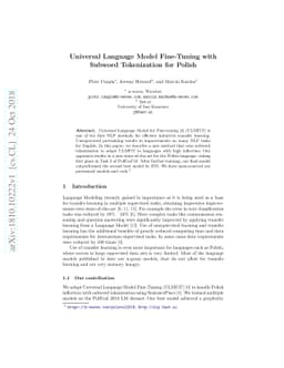 Universal Language Model Fine-Tuning with Subword Tokenization for
  Polish