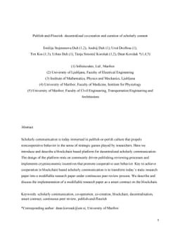 Publish-and-Flourish: decentralized co-creation and curation of
  scholarly content