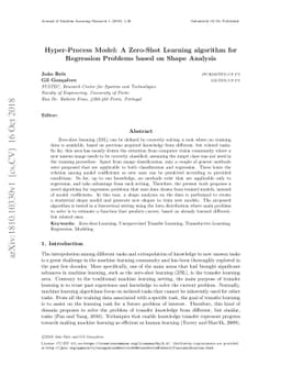 Hyper-Process Model: A Zero-Shot Learning algorithm for Regression
  Problems based on Shape Analysis