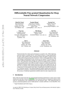 Differentiable Fine-grained Quantization for Deep Neural Network
  Compression