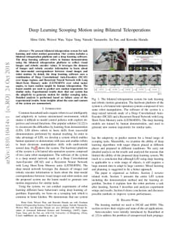 Deep Learning Scooping Motion using Bilateral Teleoperations