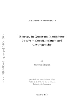 Entropy in Quantum Information Theory -- Communication and Cryptography