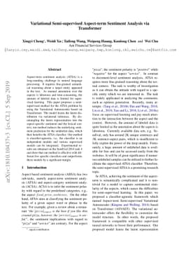 Variational Semi-supervised Aspect-term Sentiment Analysis via
  Transformer