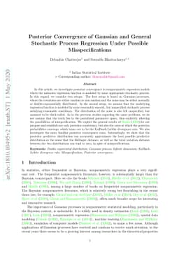 Posterior Convergence of Gaussian and General Stochastic Process
  Regression Under Possible Misspecifications