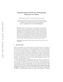Spatiotemporal CNNs for Pornography Detection in Videos