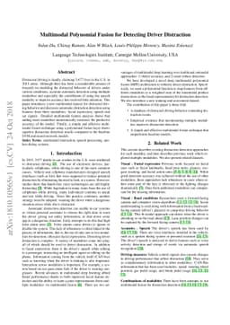 Multimodal Polynomial Fusion for Detecting Driver Distraction