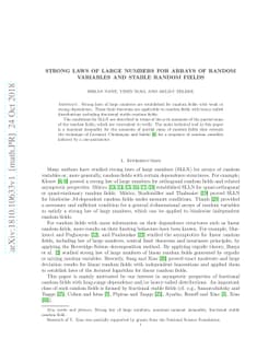Strong laws of large numbers for arrays of random variables and stable
  random fields