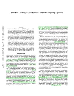 Structure Learning of Deep Networks via DNA Computing Algorithm