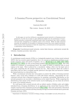 A Gaussian Process perspective on Convolutional Neural Networks