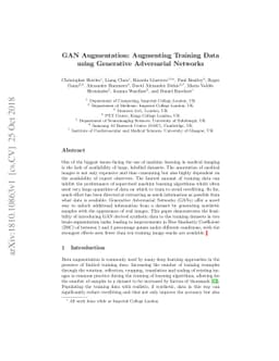 GAN Augmentation: Augmenting Training Data using Generative Adversarial
  Networks