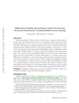 Differential Variable Speed Limits Control for Freeway Recurrent
  Bottlenecks via Deep Reinforcement learning