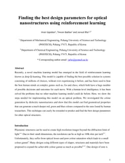 Finding the best design parameters for optical nanostructures using
  reinforcement learning