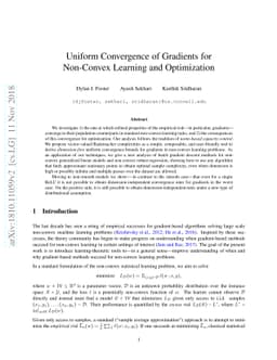 Uniform Convergence of Gradients for Non-Convex Learning and
  Optimization