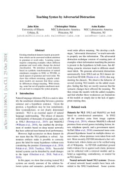 Teaching Syntax by Adversarial Distraction