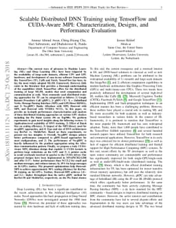Scalable Distributed DNN Training using TensorFlow and CUDA-Aware MPI:
  Characterization, Designs, and Performance Evaluation