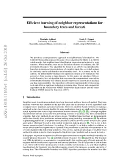 Efficient learning of neighbor representations for boundary trees and
  forests