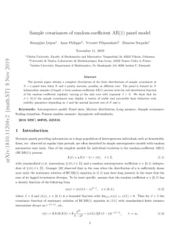 Sample covariances of random-coefficient AR(1) panel model