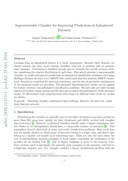 Superensemble Classifier for Improving Predictions in Imbalanced
  Datasets