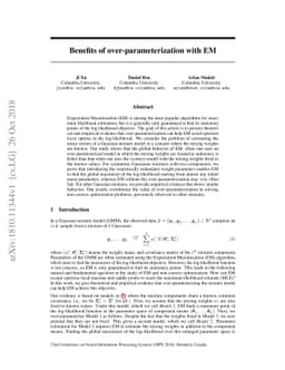 Benefits of over-parameterization with EM
